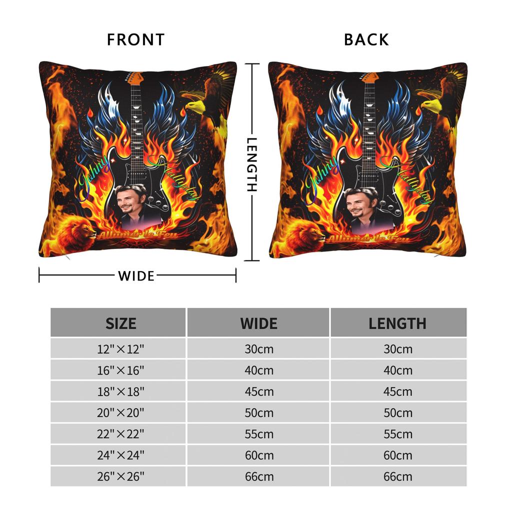 Pillow Cover J-Johnny H-Hallyday Novelty Pillow Case For Sofa Home Decor Pillowcases