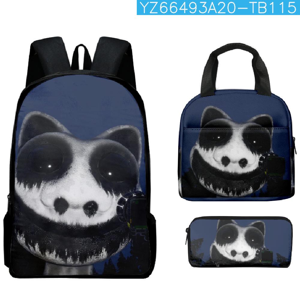 Cartoon Popular Funny Novelty Zoonomaly 3D Print 3pcs/Set Student School Bags Laptop Daypack Backpack Lunch bag Pencil Case