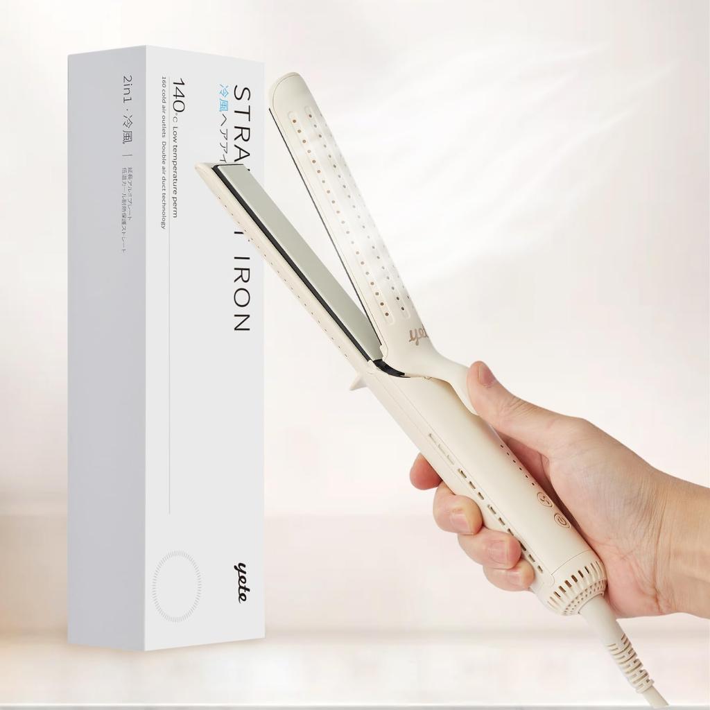 yete Hair Iron Straight Hair Iron 2way Hairdresser Professional Hair Care Cold Air Technology Get Hot Hands 160 Cold Air Outlets Nano Care 5 Level