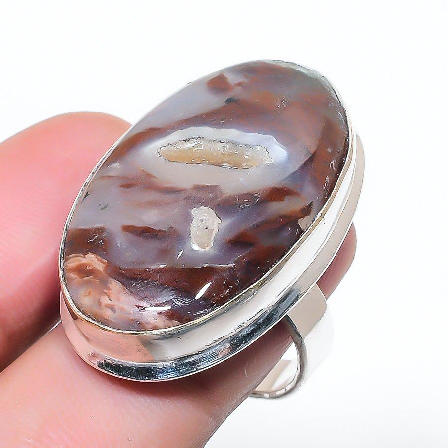 Natural African Moss Gemstone 925 Sterling Silver Jewelry Ring Size 6.5 AR-17247