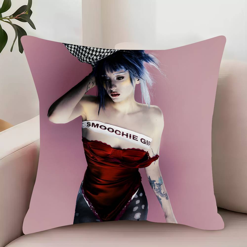 

Singer A-Ashnikko Smoochies Pillow Case Decor Protective Covers Comfortable soft for Sofa Living Room Home office 12x12Inch