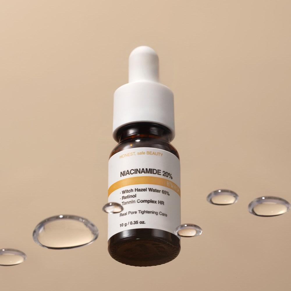 Hwasa Niacinamidă 20% reducerea porilor, îmbunătățirea ariei și profunzimii, fiolă pentru strângerea porilor, 3 bucăți, 10 ml