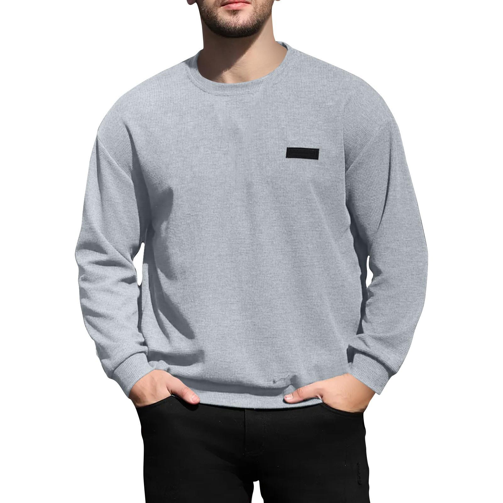 

Мужская рубашка с длинным рукавом в клетку Мужской свитшот с круглым вырезом однотонный топ XL