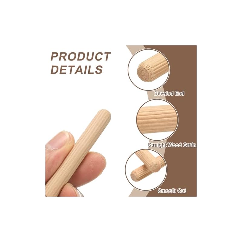 Uxcell Wooden Dowels, Approx. 50 Pieces, 3cm Length, 4mm Diameter, Made from Eucalyptus Wood, Dowel Pins for Shelf Brackets, Furniture Joints, DIY