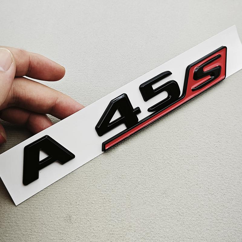 3D ABS Car Letters A45S A45 Logo Rear Trunk Badge Emblem Decals For Mercedes Benz AMG A45 A45S Car Sticker Auto Accessories