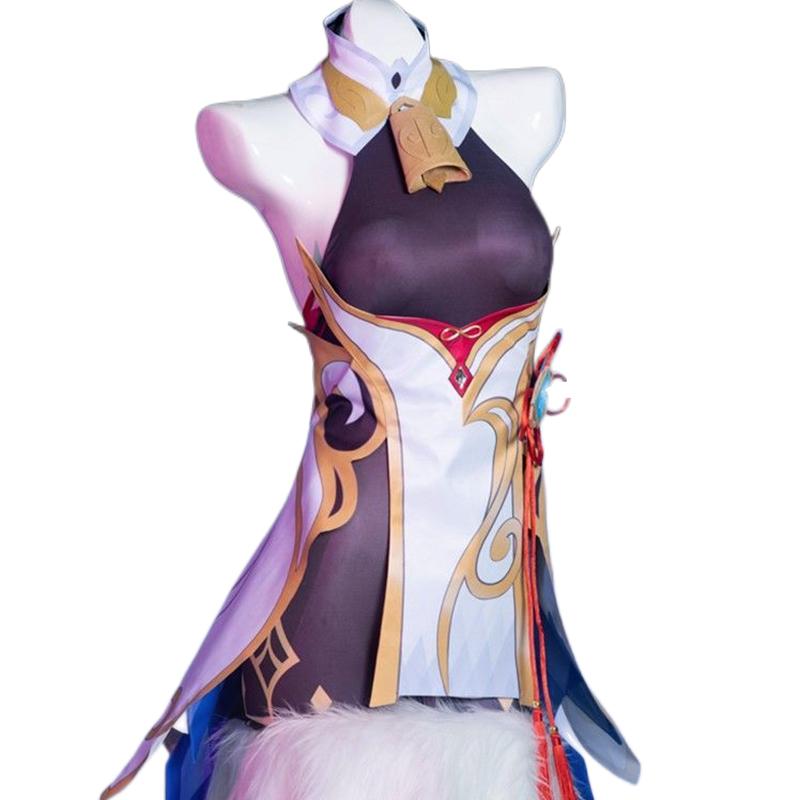 Hra Ganyu Cosplay Cosplay Kostým Ganyu Cosplay Kostýmy Jednotné kombinézy Top paruka Kompletní sada Ganyu Props