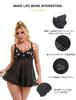 large sexy floral with negligee [comeondear] Babydoll, size, lingerie, cute, embroidery, see-through, extreme, mesh, slip, women's, popular, camisole,
