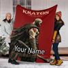 Custom Name God of War Theme Printed Blanket - Perfect for Couch, Bed, Travel & Outdoor Use | Machine Washable, Cozy & Durable.