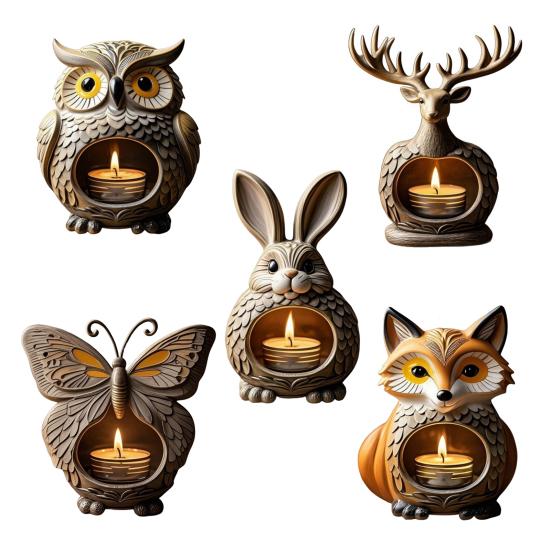 Animal Incense Burner Resin Butterfly Rabbit Incense Holder Handmade Fox Owl Incense Cone Burner Desktop Ornament for Yoga Room