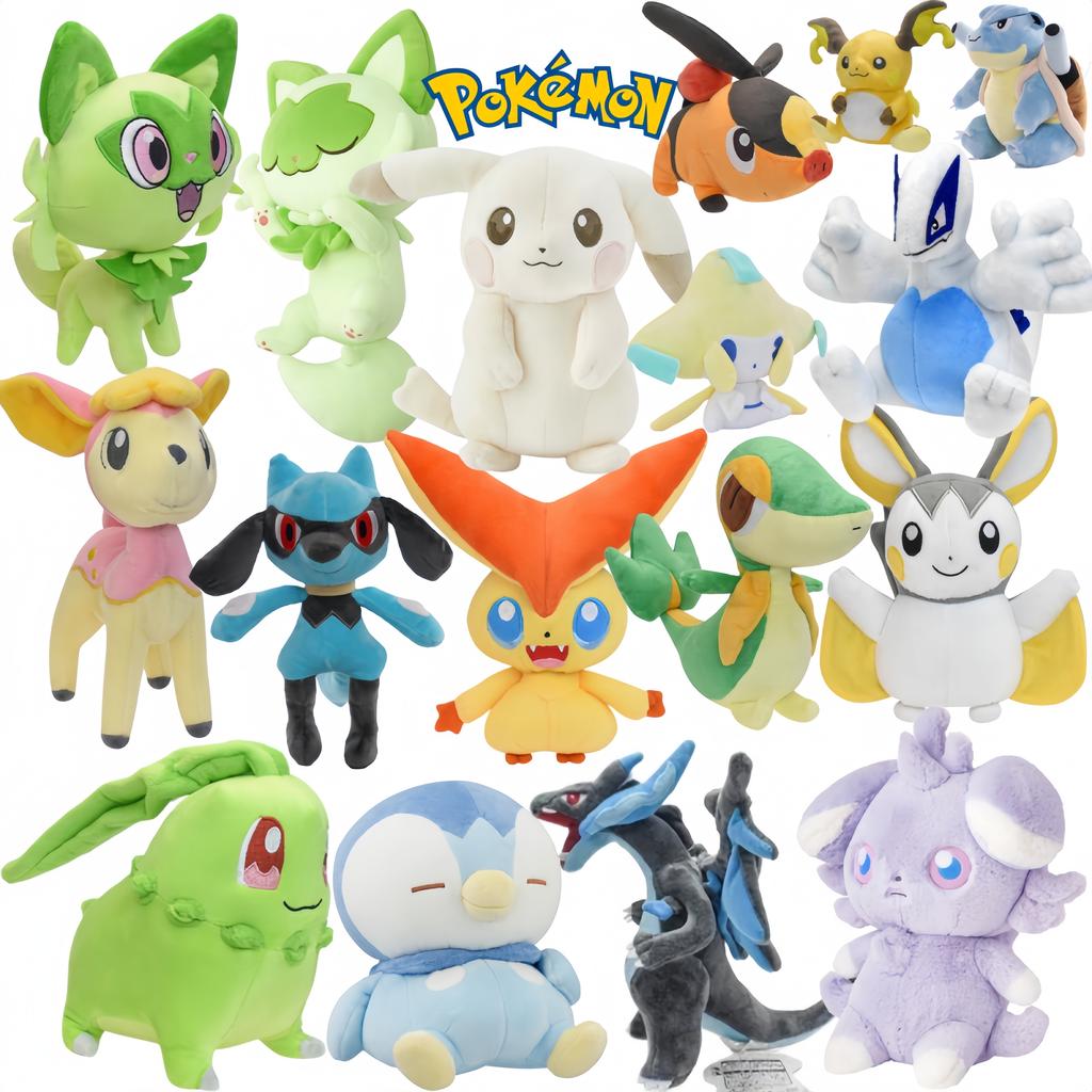Pikachu Sprigatito Piplup Stuff Plush Toys Jirachi Blastoise Chikorita Riolu Espurr Charizard Victini Tepig Nivy Doll