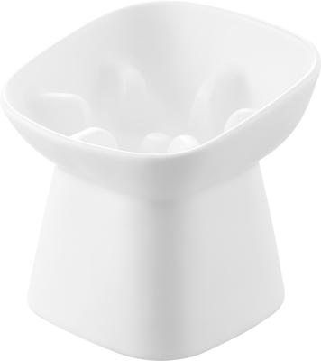 Yamazaki Nooks Ceramic Pet Food W12 X D12 X with Dishwasher and Microwave Product Number 10557 Bowl, Slanted, H11.5cm, White, H11.5cm, Slanted,