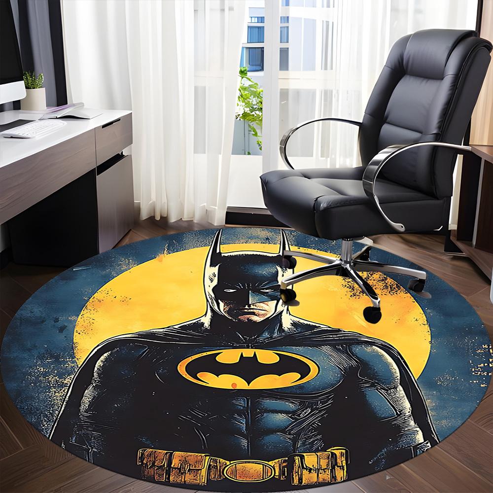 1pc Batman Moon Office Round Area Rug, Under Office Chairs Bedroom Living Room Home Decor, Room Deco, Available in Various Sizes