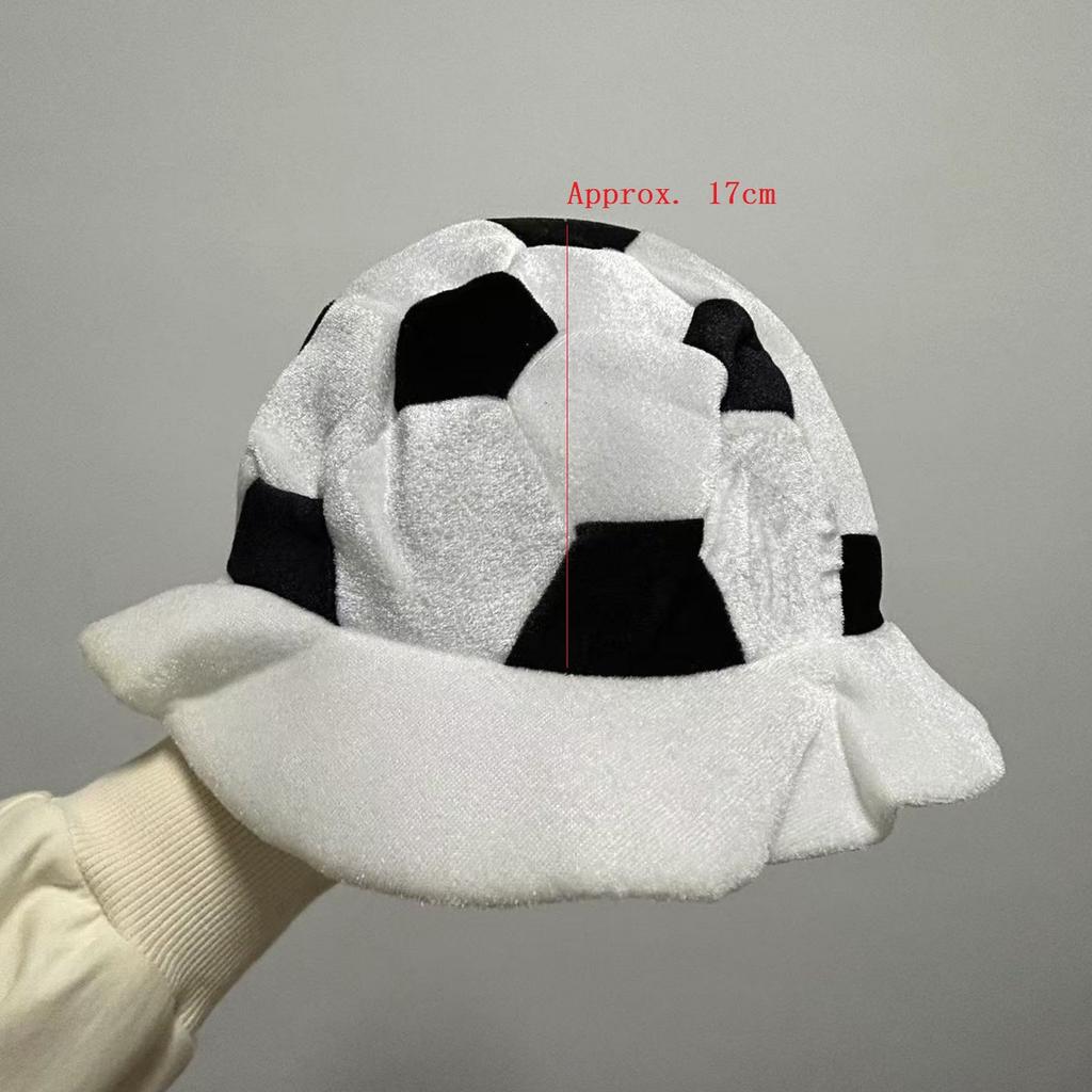 Carnival Party Boy Football Soccer Fans Cap Funny Hat White Black Football Headdress Adult Cosplay Dress Up Accessories