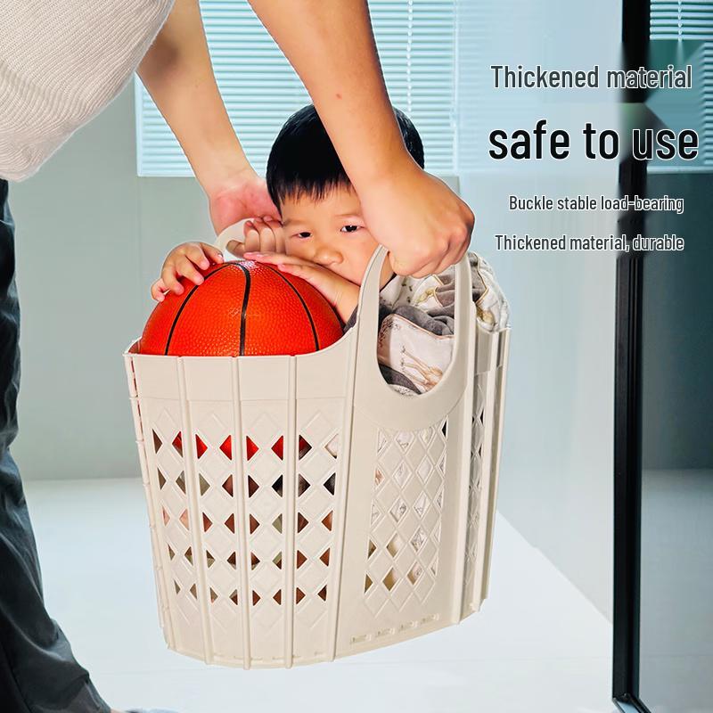 JINGRUIXIANG Foldable Large Capacity Plastic Laundry & Toy Storage Basket