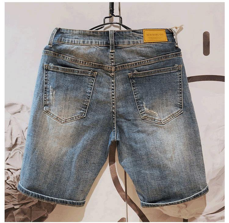 Men's 2024 Trendy Ripped Denim Shorts - Street Style Casual Five-Point Pants