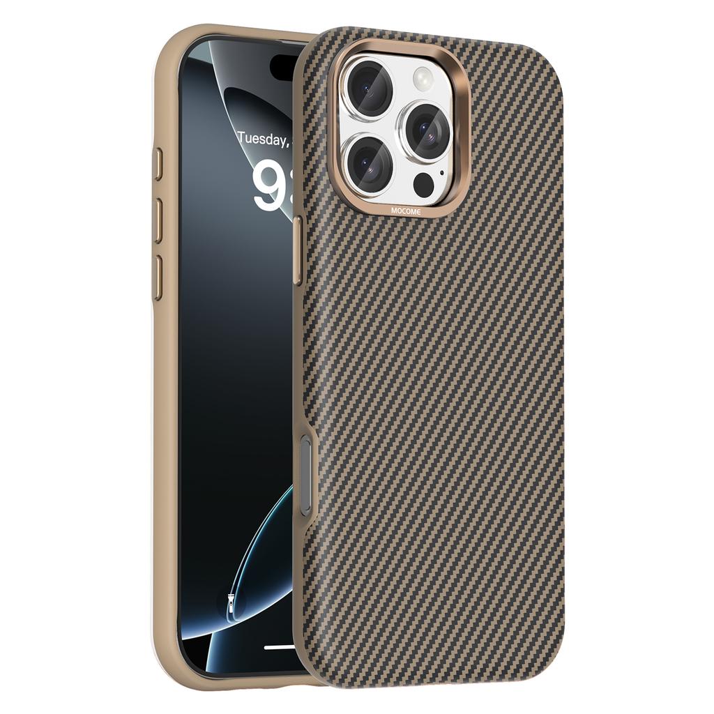 Business Magnetic Carbon Fiber Leather Case for iPhone 17 Pro Max 16 Plus 15 14 13 12 For Magsafe Camera Protection Cover