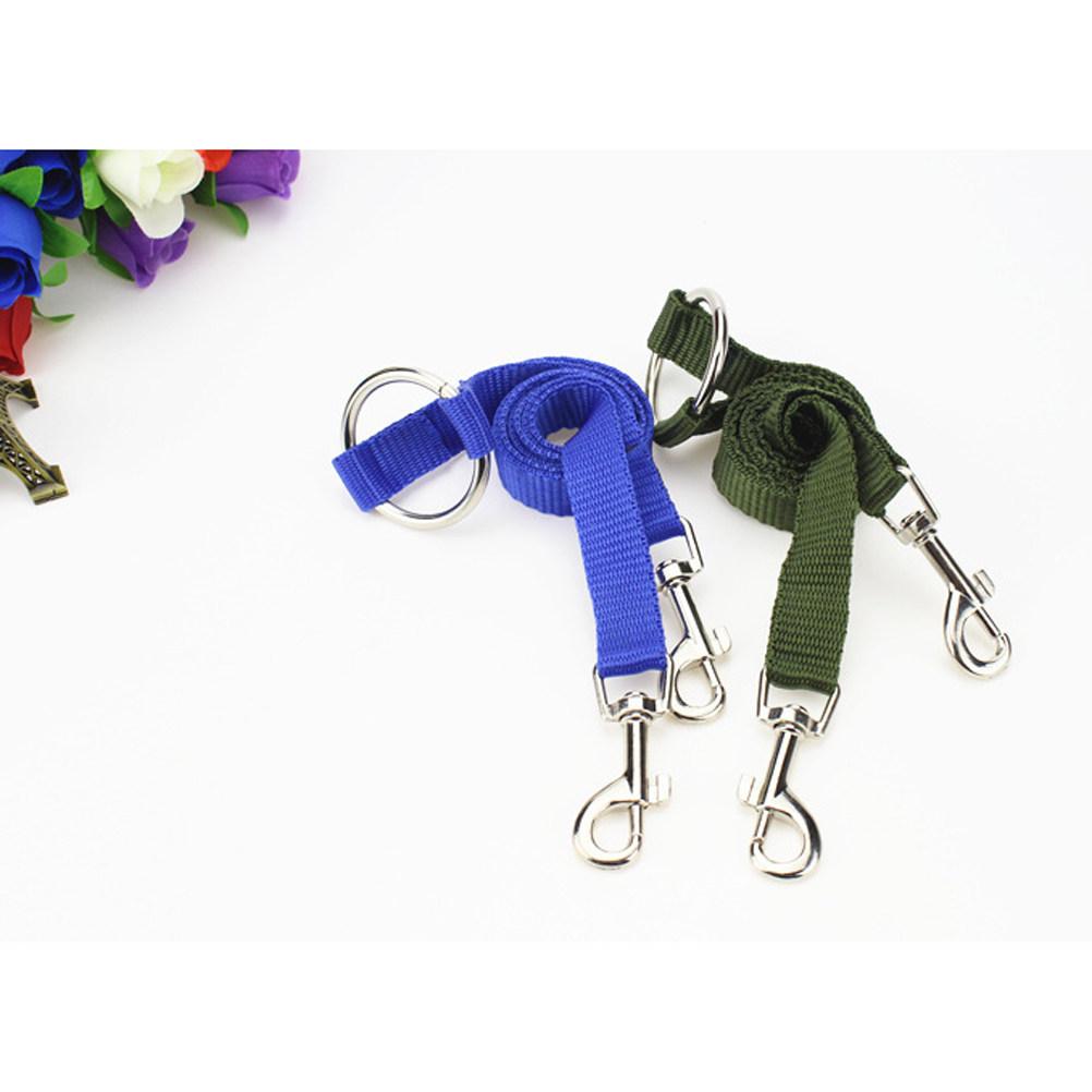 Double Dog Leashes Nylon Belt Two Clips No Leash for Small Dogs Cats Walk Run Blue Dog Leash Pet Hauling Cable оливковое зеленый