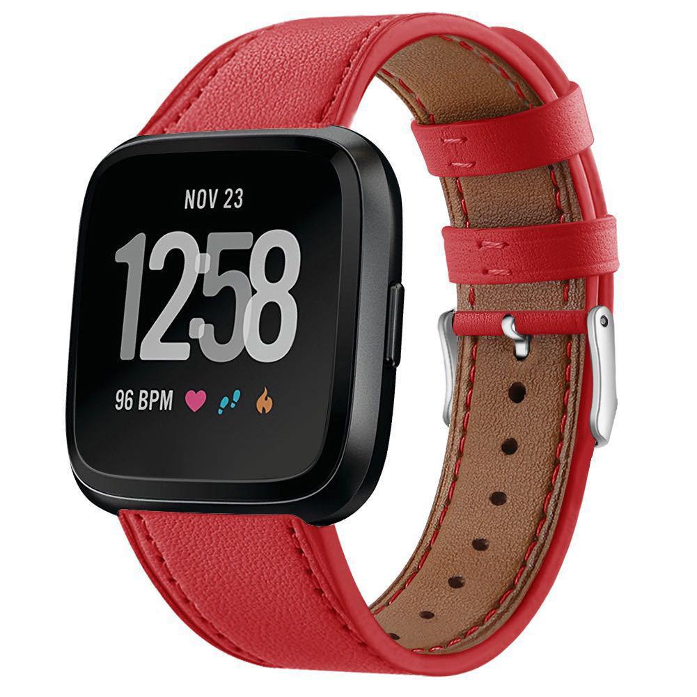 Fitbit Versa 2/Versa/Lite Leather Strap - Round Tail Cowhide Printed Wristband