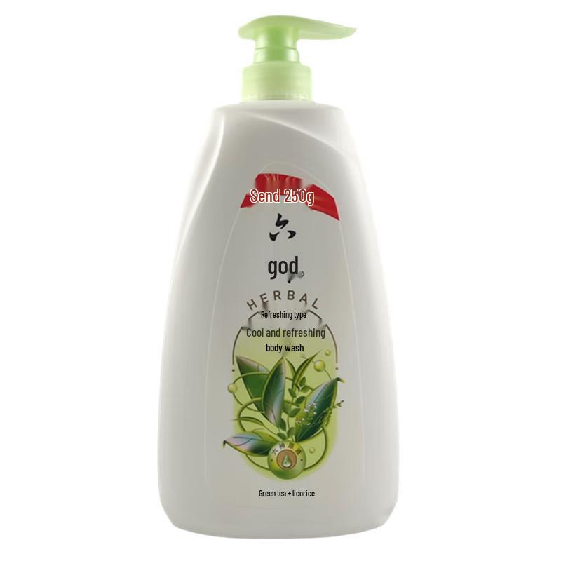 Liushen Green Tea Easy Rinse Refreshing Body Wash, 2x (750ml + 250ml) Packs