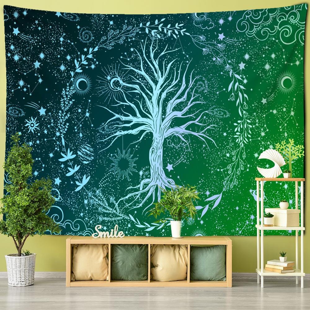 Tree Of Life Tapestry Wall Hanging Psychedelic Witchcraft Hippie Tapiz Bohemia TV Background Home Decor