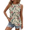 Damska codzienna bluzka bez rękawów z okrągłym dekoltem, luźna, T-shirt, letnie topy typu tank dla kobiet, tank camisole, podstawowe topy bez rękawów