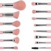 14-Piece Half-Sugar Pink Makeup Brush Set: Portable Powder, Foundation, Blush, Eyeshadow, and Concealer Brushes with Soft Bristles