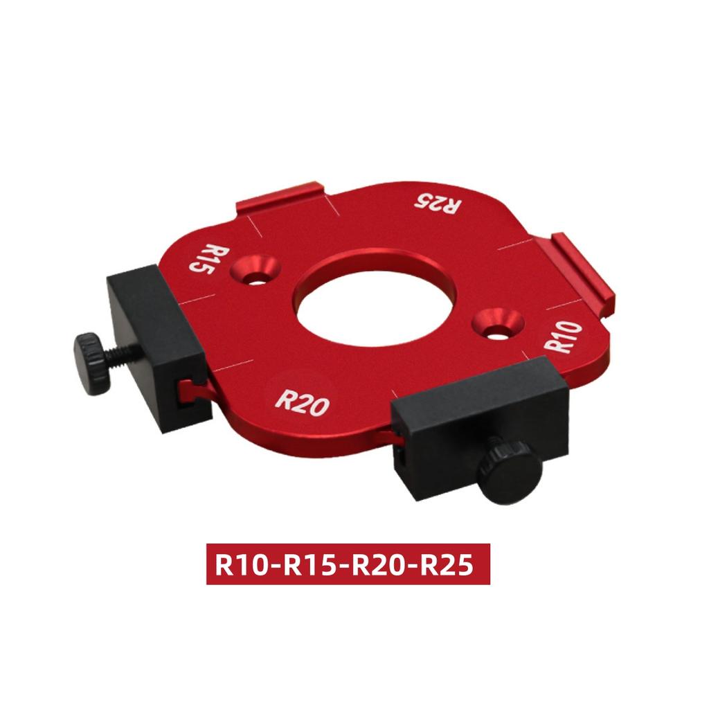 Aluminum Round Corner Radius Template Set - Router Table Jig for Woodworking, Arc Cutting Aid with Removable Clip, Sizes R10-R50