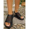 Patchwork Sandals Summer New Thick Bottom Velcro Casual Women Drag Large Size Beach Sandals