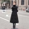 Women's 90% Down Belted Long Winter Puffer Jacket with Lapel Collar