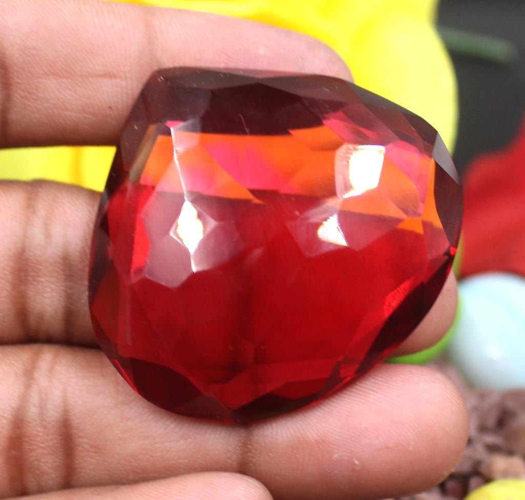 77.55 Carat Exclusive New Year Offer Red Topaz Pear Shape Lab Created Gemstone SN360