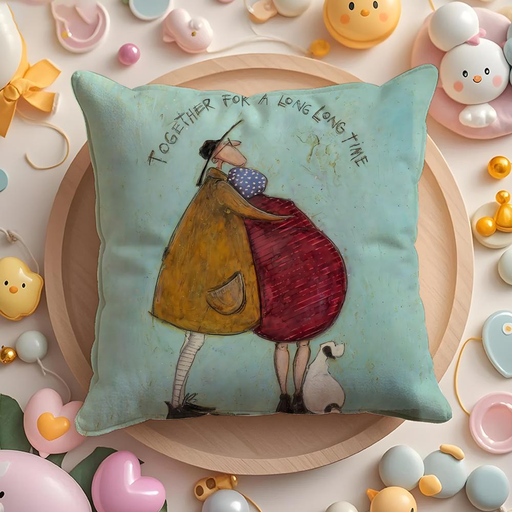 

Cartoon SSam TToft Pillow Case Soft Plush Fabric DoubleSided Printed Cushion Cover Warm Winter Sofa Pillow Case 30cmx30cm