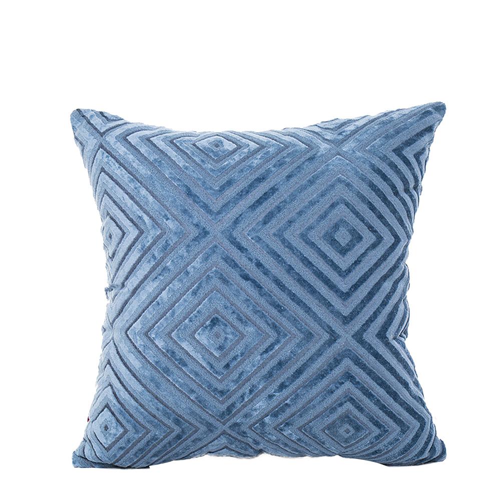 Flocking Geometric Strips Pattern Throw Pillow Cover without Filling Home Decoration