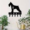 Wall Mounted Dog Key Hook Schnauzer Metal Wall Decor Animal Sculpture Key Holder