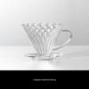 Transparent Glass Pour-Over Coffee Maker Set with Spiral Textured Filter Cup