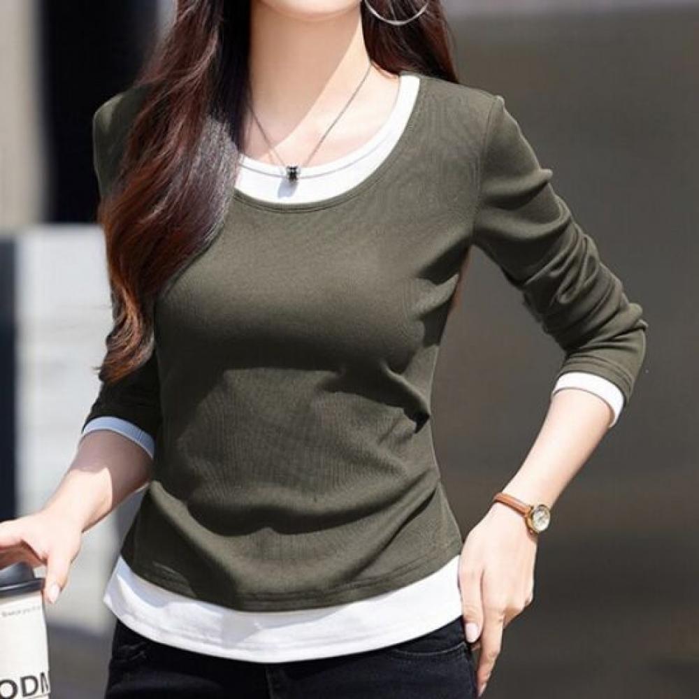 Navava Layered Color Block Long Sleeve T shirT nT3250