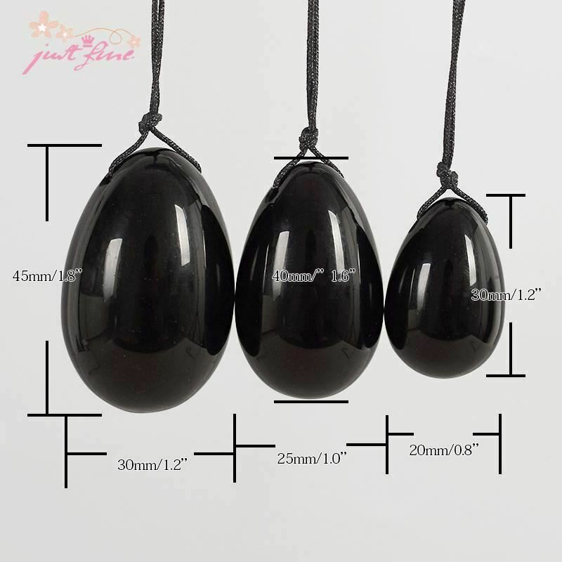 3 / Set Natural Black Obsidian Yoni Egg Kegel Exercise Massage Balls Kegel Exercisers