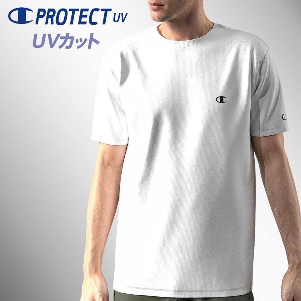 Champion Basic Sport Short Sleeve Sand Short Round Large UV Antibacterial and Odor Quick Graphic Rubber Print Men's T-Shirt, Beige, C3-BS327L, Sleeve,