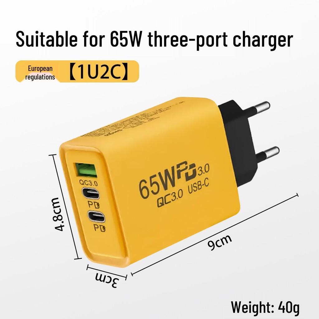 120W Dual PD & Dual Type-C Fast Charger for Mobile Phones with EU & UK Plugs