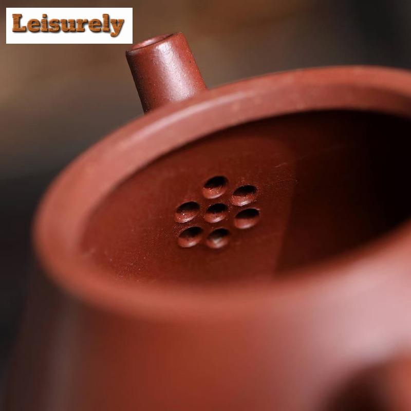 200 ml ästhetische Yixing-Teekanne aus lila Ton, handgefertigt, schlicht, rund, mit Roherz, Drachenblut, Sand, Schlamm, Wasserkocher, Zisha-Teeservice, Geschenk
