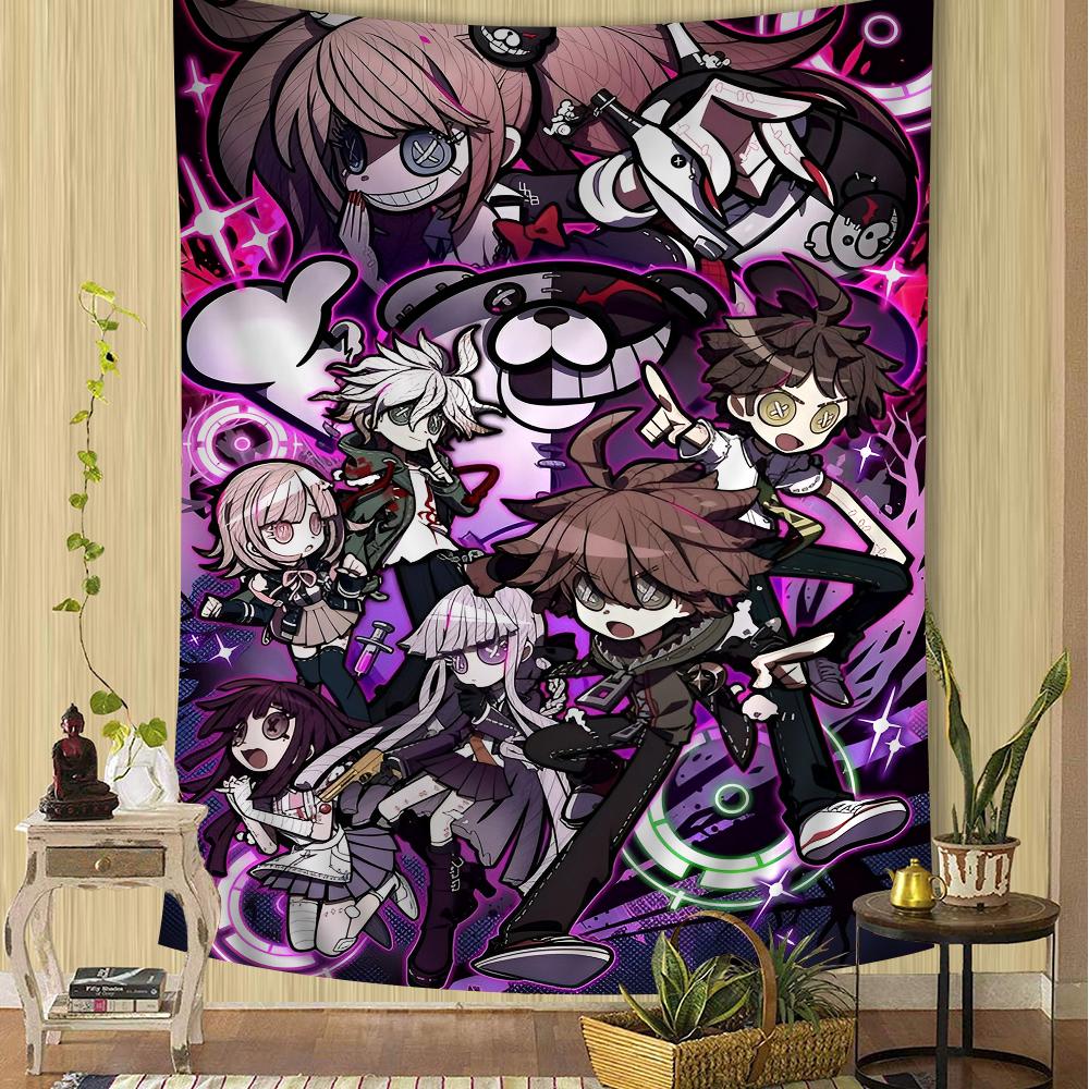 Classic Anime Danganronpa Wall Tapestry Unleash Creativity Elevates Living Rooms Dorms Wall Art Decor for Themed Spaces