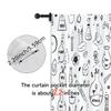 2Pcs, Contemporary Curtains Black And White Floral Pattern Machine Washable (Without Rod) Thermal Insulation, And Room Darkening