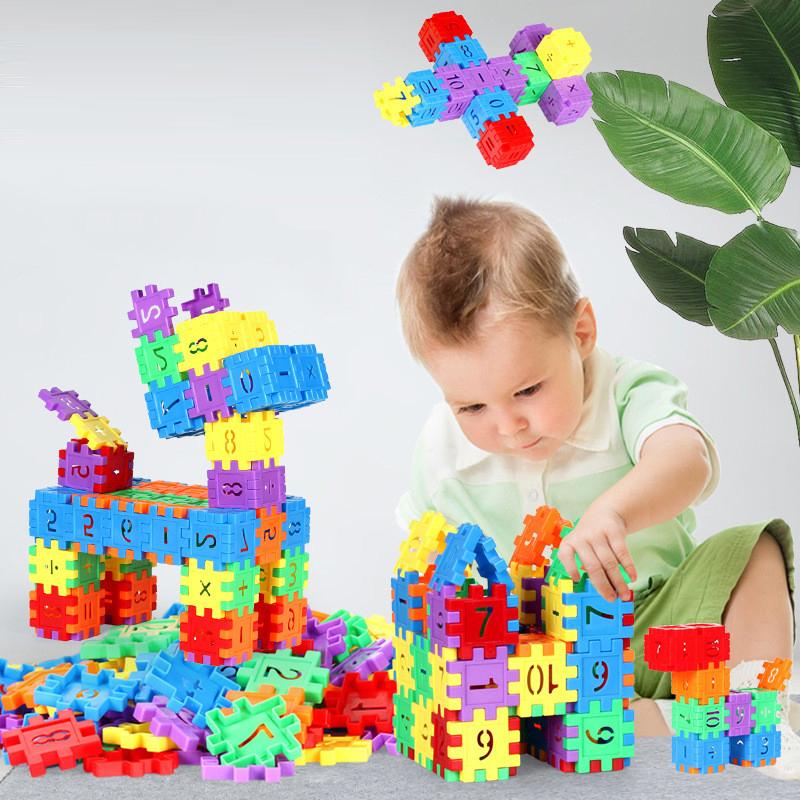 100 Pezzi Blocchi da Costruzione Numeri Giocattolo Fai da Te Particelle Grandi Colorati Mattoncini da Assemblare Creativi Blocchi Matematici Giocattolo per l'Educazione Precoce dei Bambini