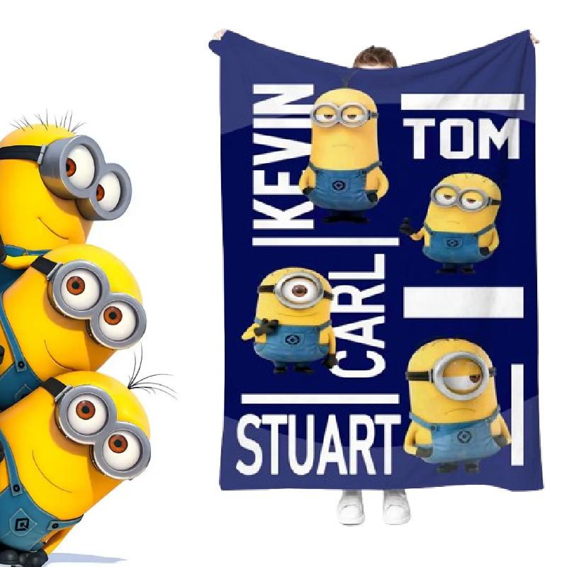 Minions Blanket With Cartoon Design For Bedroom And Lounge Use