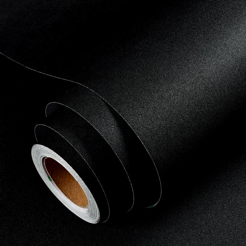 Waterproof Black Wood Grain Self-Adhesive Wallpaper for Light-Blocking and Furniture Renovation