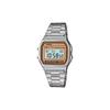 Casio Ceas personalizat serie modificată oglindă gradient verde și roz carcasă rășină argintie ceas pătrat mic retro clasic F-9 F-91WM-7A