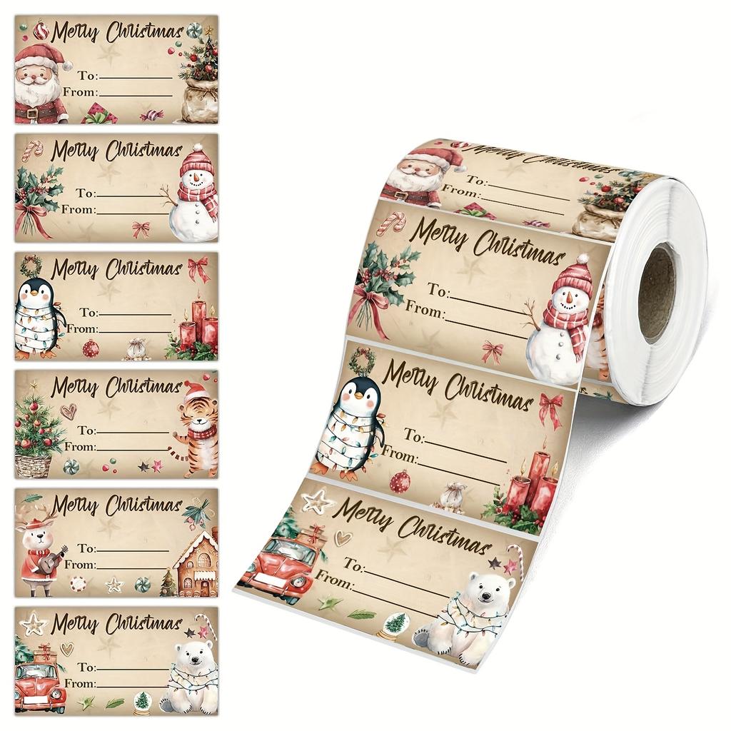 1roll Christmas Tag Stickers,Merry Christmas Tags And Labels,Name Labels for Christmas Decorations,Jewelry Display And Packaging