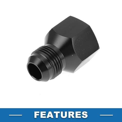 A ABSOPRO Reduktor Wąż Złączka Adapter AN12 Męski do AN10 Męski Złącze Przewodu Paliwowego Aluminium Czarny