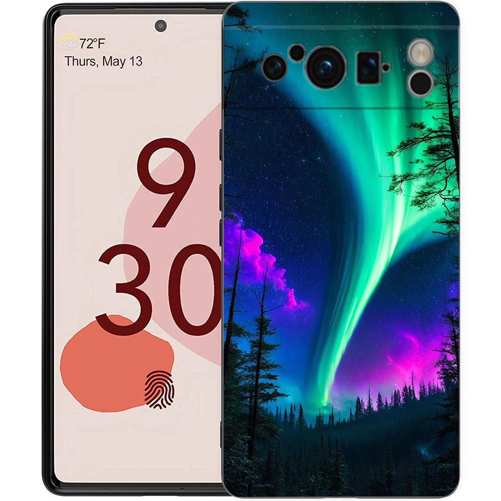 Beautiful northern lights Phone Case For Google Pixel 9 8 7 6 Pro XL 8A 7A 6A TPU Shell Soft Shockproof Black Cover