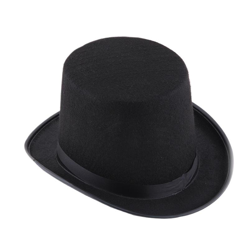 Gentleman Mad Hatter Hat Party Costume Felt Magician Hat Cap Cylinder Hat For Women Men чёрный
