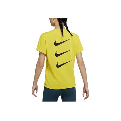 Dri-FIT Run Division Reflektierendes Logo Print Sport Lauf Kurzarm T-Shirt Damen Oberteile Gelb DD5316-733